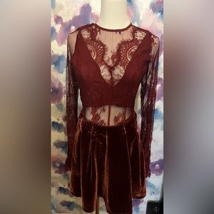 Free people velvet mini dress